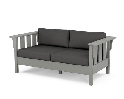 Martha Stewart by POLYWOOD® Acadia Deep Seating Loveseat in Slate Grey / Spectrum Carbon