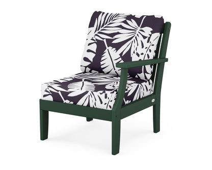 POLYWOOD® Braxton Modular Right Arm Chair in Green / Leaf Navy