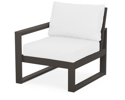POLYWOOD® EDGE Modular Left Arm Chair in Vintage Coffee / Natural