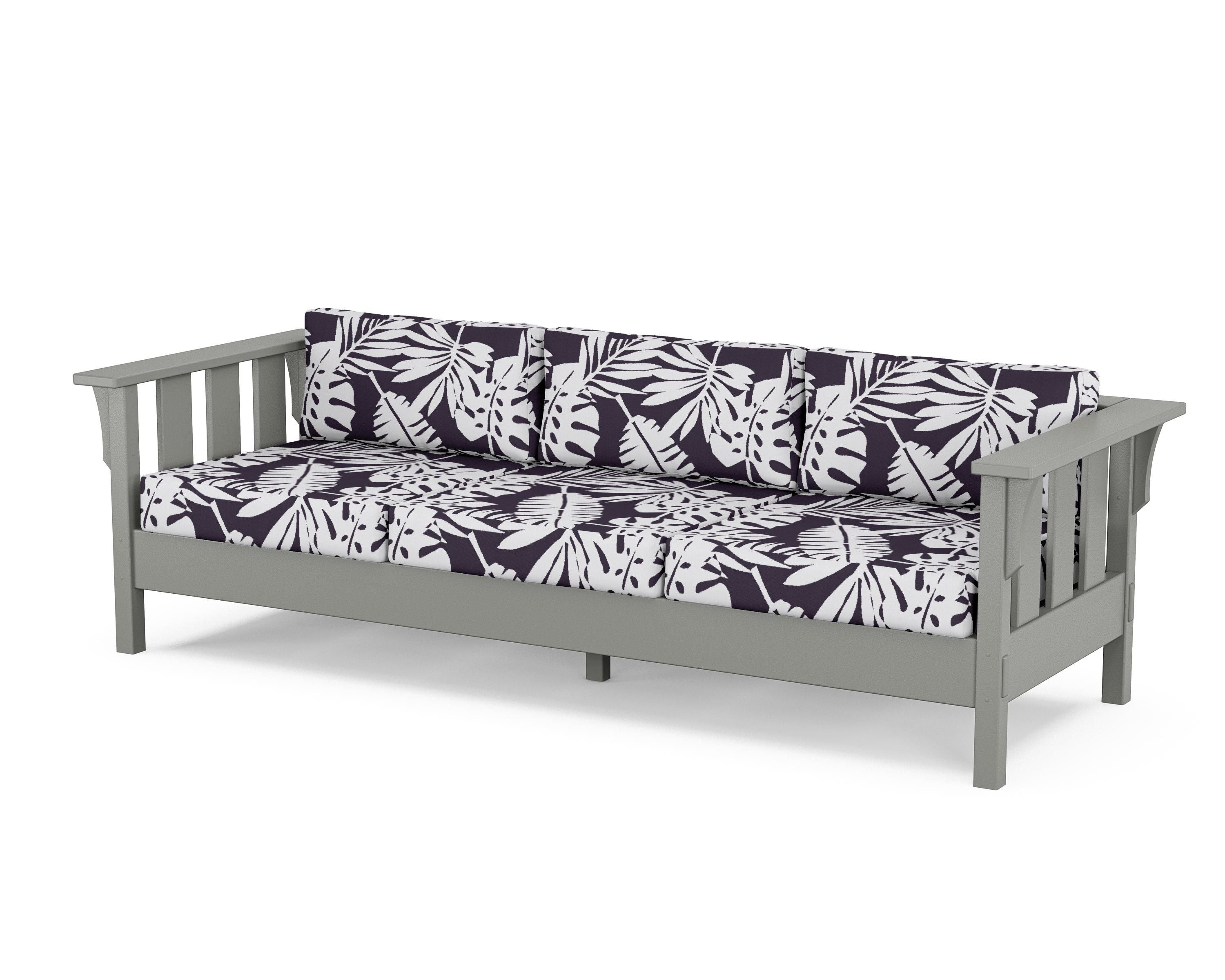 Martha Stewart by POLYWOOD® Acadia Deep Seating Sofa in Slate Grey / Leaf Navy