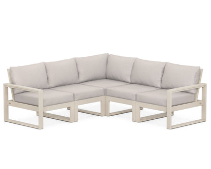 POLYWOOD® EDGE 5-Piece Modular Deep Seating Set in Sand / Dune Burlap