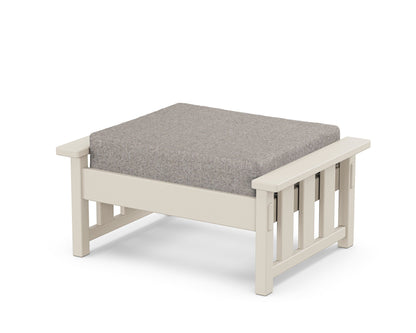 Martha Stewart by POLYWOOD® Acadia Deep Seating Ottoman in Sand / Weathered Tweed