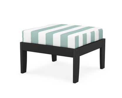 Unbranded Modular Ottoman - Classic in Black / Cabana Stripe Glacier Spa