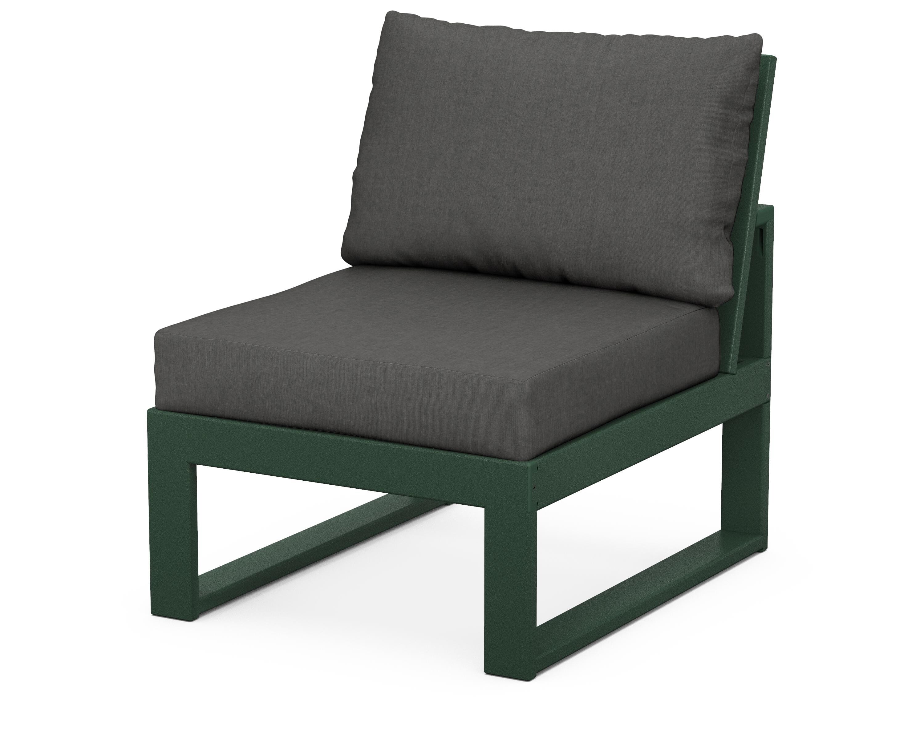 Unbranded Modular Armless Chair in Green / Spectrum Carbon