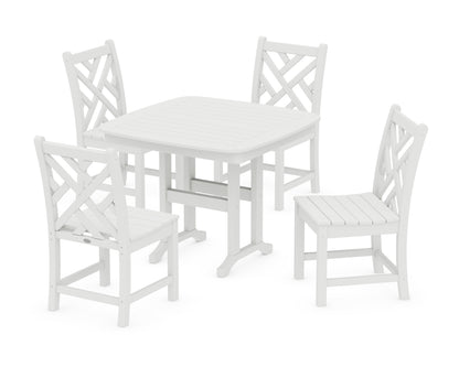 POLYWOOD® Chippendale 5-Piece Side Chair Dining Set in White