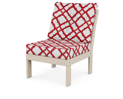 POLYWOOD® Vineyard Modular Armless Chair in Sand / Trellis Crimson