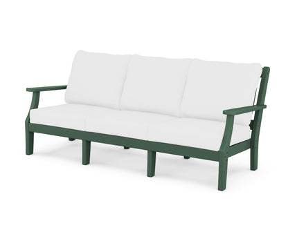 Martha Stewart by POLYWOOD® Chinoiserie Deep Seating Sofa in Green / Natural