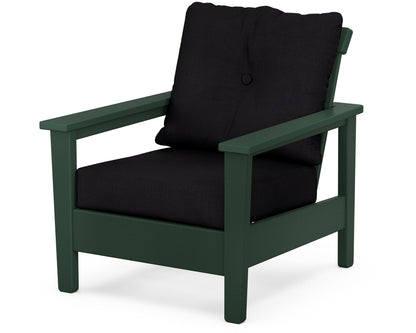 POLYWOOD® Prescott Deep Seating Chair in Green / Midnight Linen
