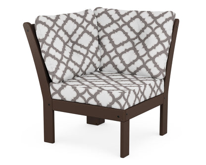 POLYWOOD® Vineyard Modular Corner Chair in Mahogany / Trellis Grey Mist