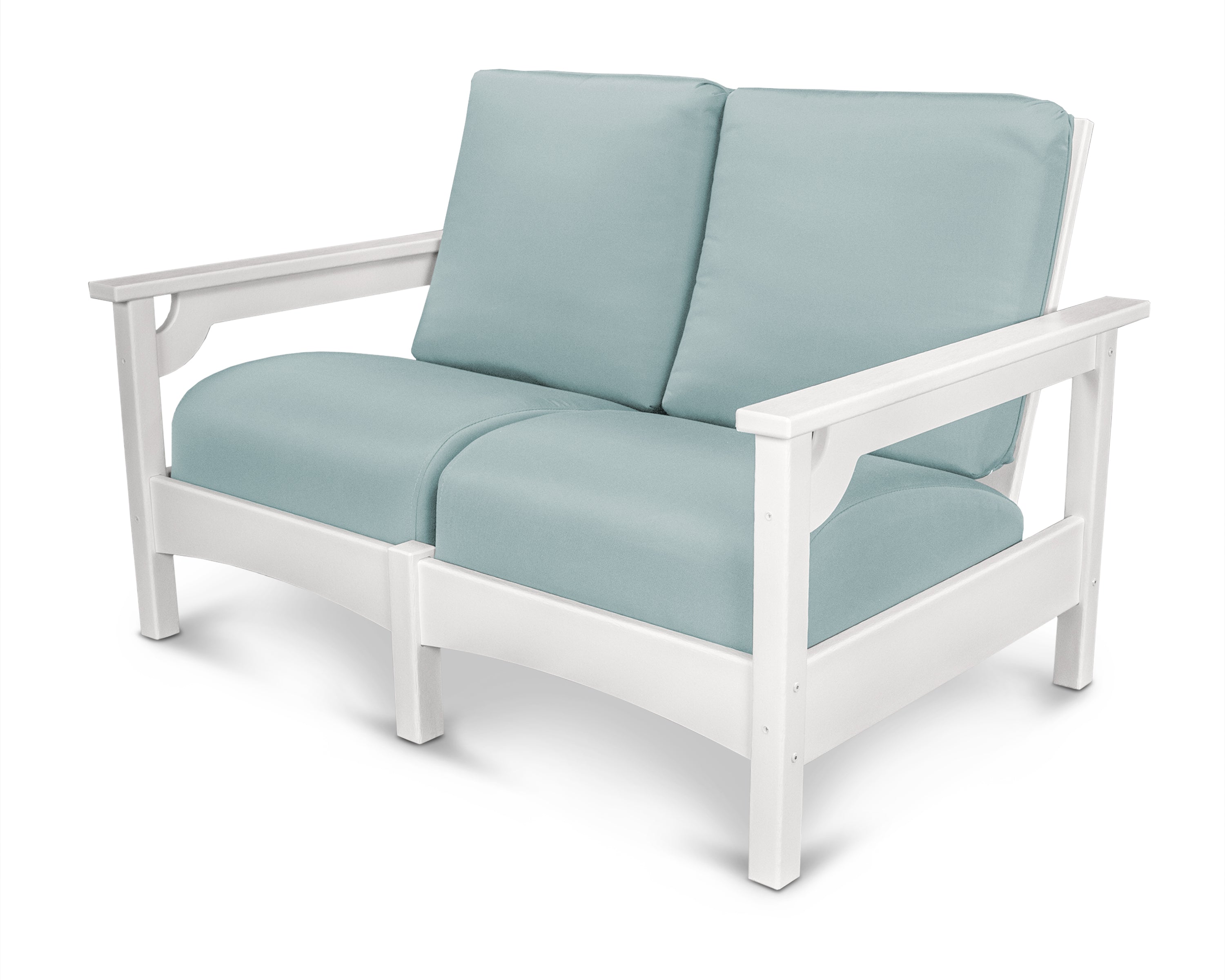 POLYWOOD® Club Loveseat in White / Spa