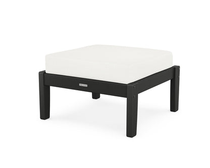 Martha Stewart by POLYWOOD® Chinoiserie Deep Seating Ottoman in Black / Natural Linen