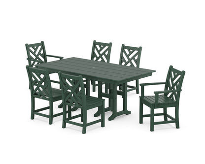 POLYWOOD® Chippendale 7-Piece Farmhouse Dining Set in Green