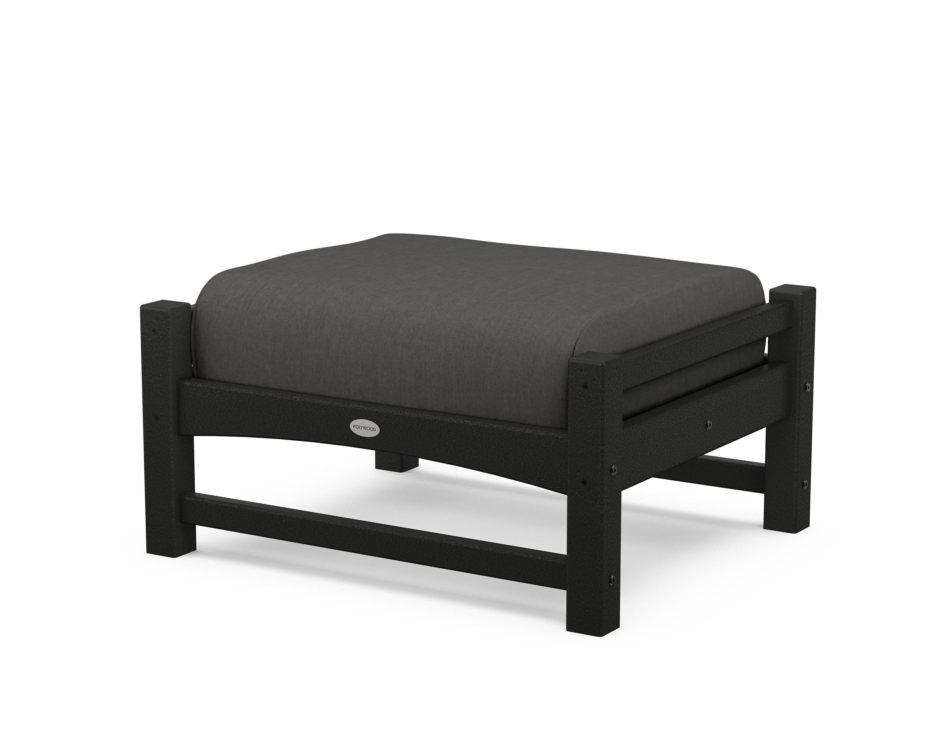 POLYWOOD® Club Ottoman in Black / Spectrum Carbon