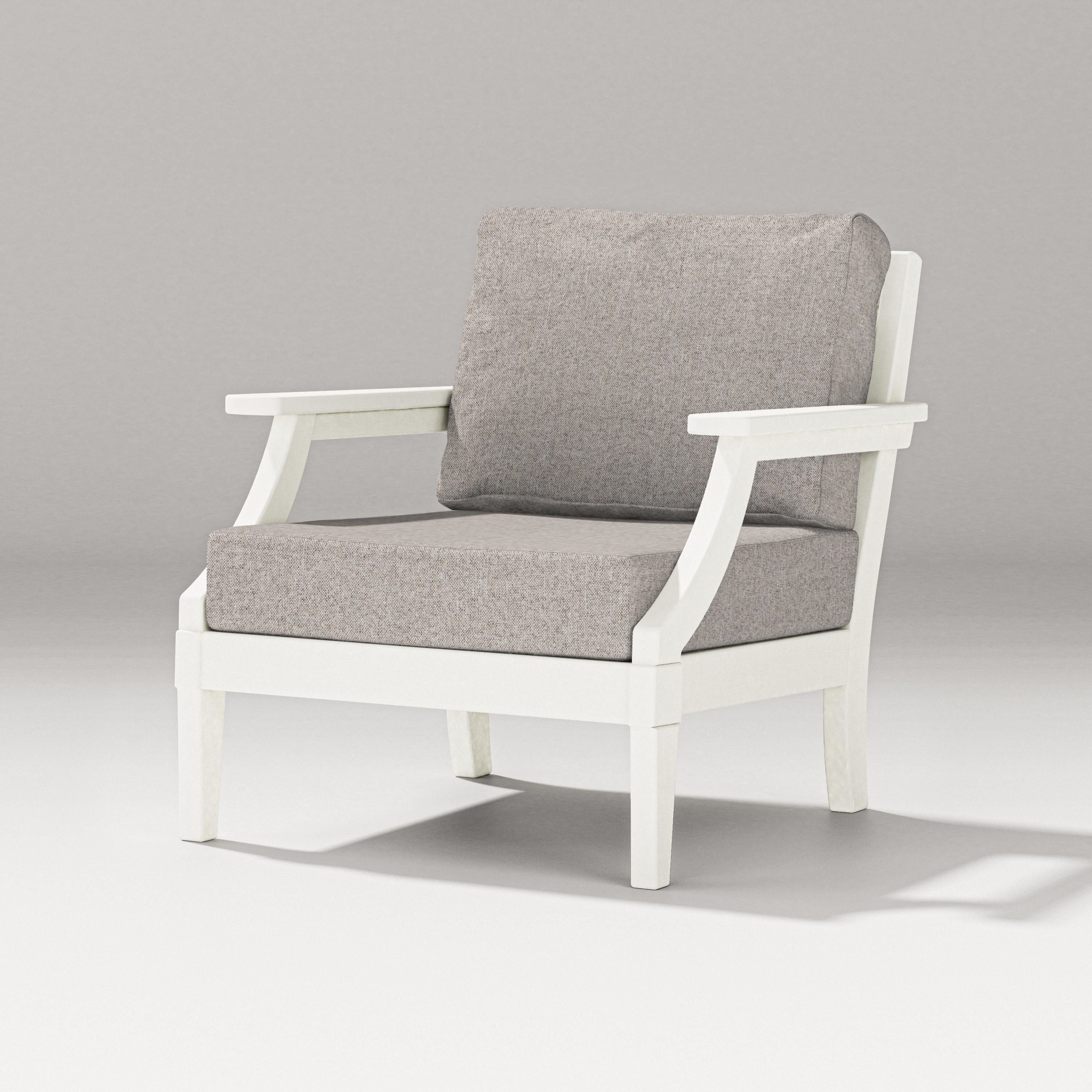 PW Designer Series Estate Lounge Chair in Vintage White / Weathered Tweed