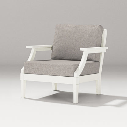 PW Designer Series Estate Lounge Chair in Vintage White / Weathered Tweed
