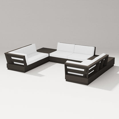 PW Designer Series Elevate 8-Piece U-Shaped Sectional in Vintage Coffee / Natural