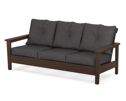 POLYWOOD® Prescott Deep Seating Sofa in Mahogany / Ash Charcoal
