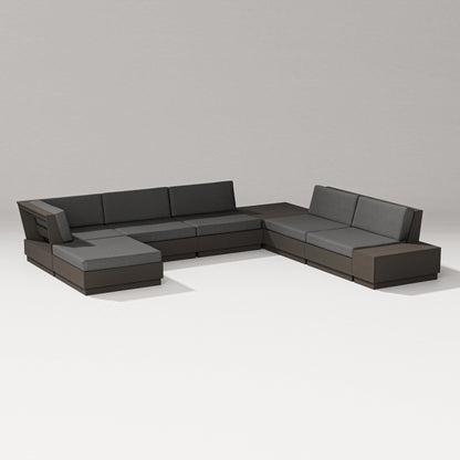 PW Designer Series Elevate 8-Piece Corner Sectional in Vintage Coffee / Spectrum Carbon
