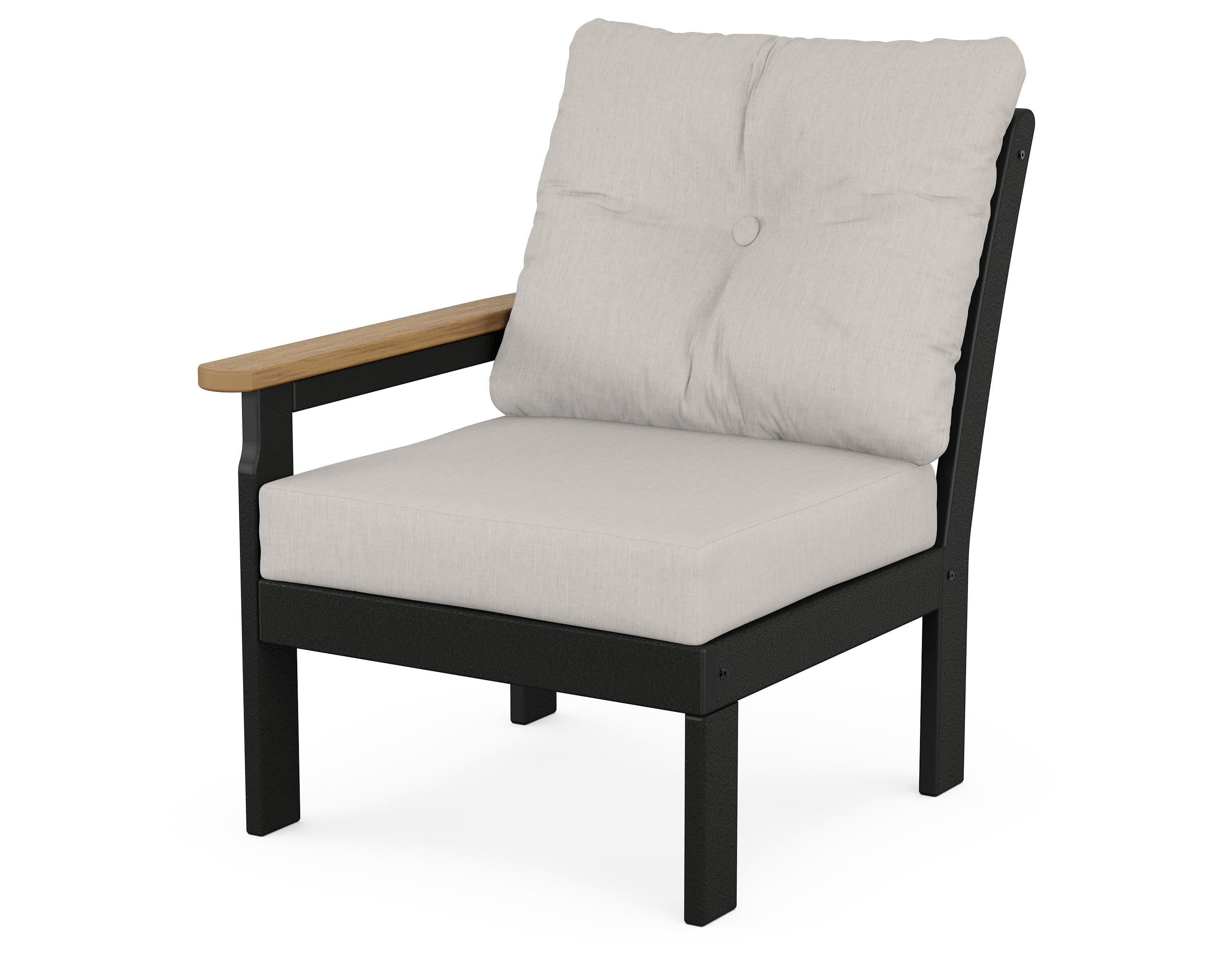 POLYWOOD® Vineyard Modular Left Arm Chair in Black / Natural / Cast Ash