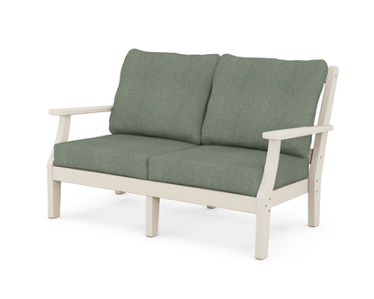 Martha Stewart by POLYWOOD® Chinoiserie Deep Seating Loveseat in Sand / Cast Sage