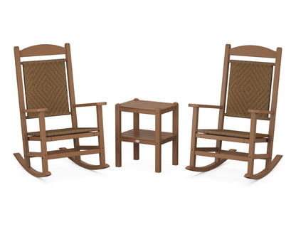 POLYWOOD® Presidential Woven Rocker 3-Piece Set in Teak / Tigerwood
