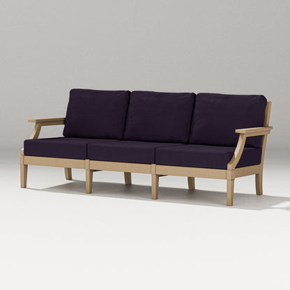 PW Designer Series Estate Sofa in Vintage Sahara / Navy Linen