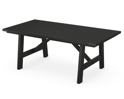POLYWOOD® Rustic Farmhouse 39" x 75" Dining Table in Black