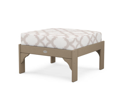POLYWOOD¬Æ Vineyard Deep Seating Ottoman in Vintage Sahara / Trellis Dune Burlap