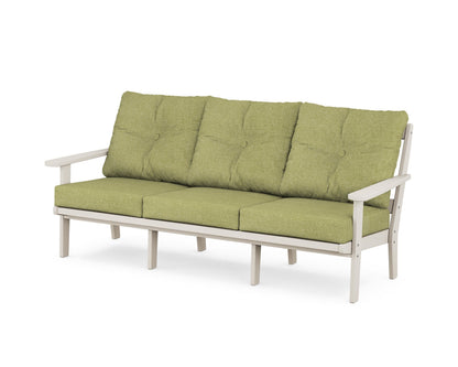 POLYWOOD® Mission Deep Seating Sofa in Sand / Chartreuse Boucle