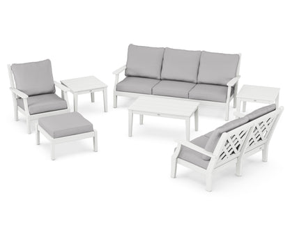 Country Living Wovendale 7-Piece Deep Seating Set in White / Granite