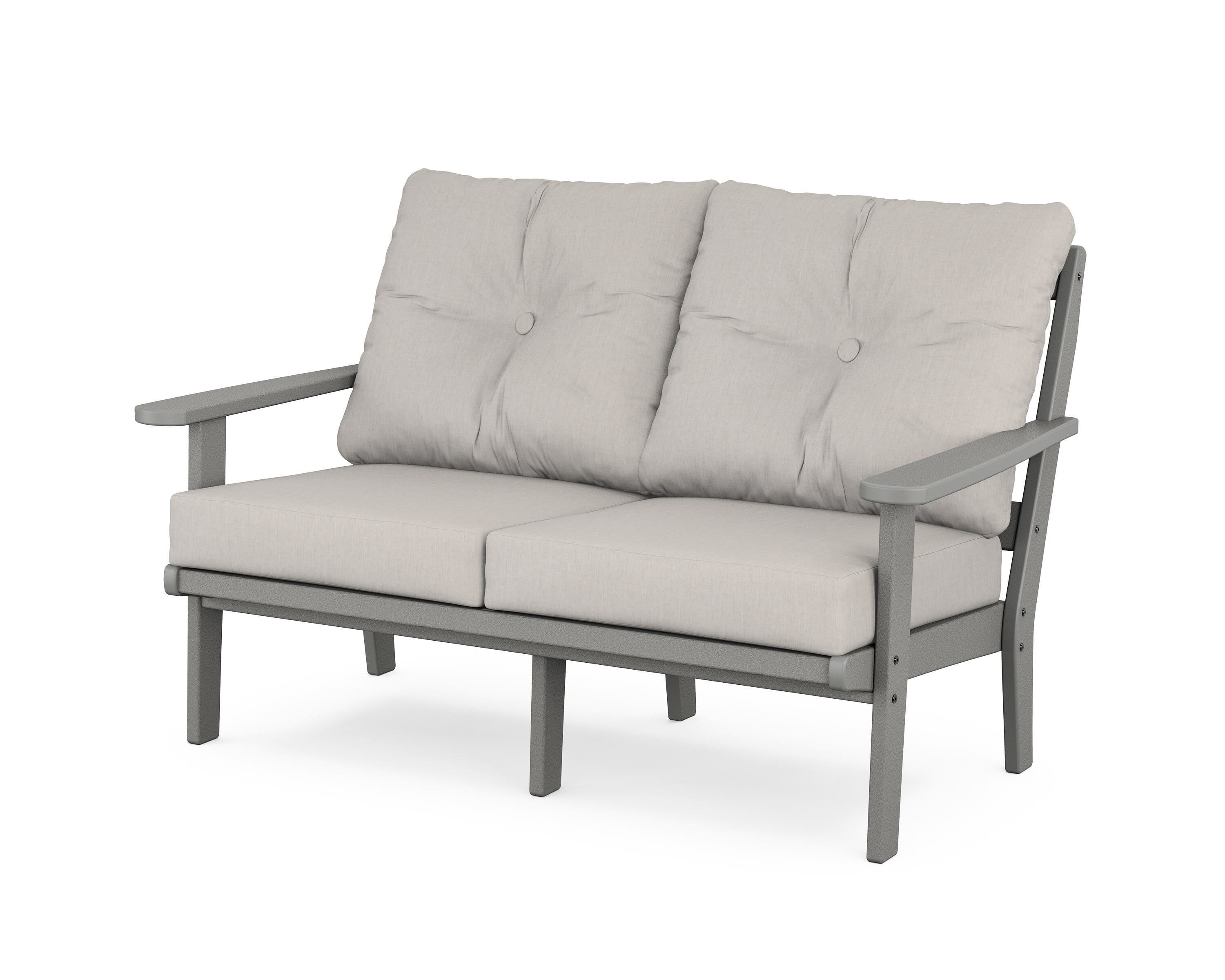 POLYWOOD® Mission Deep Seating Loveseat in Slate Grey / Cast Ash