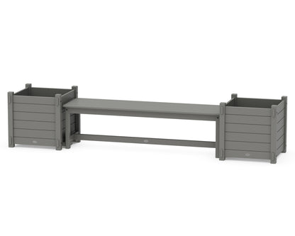 POLYWOOD® 60" Nautical Straight Planter Bench Set - Large in Slate Grey
