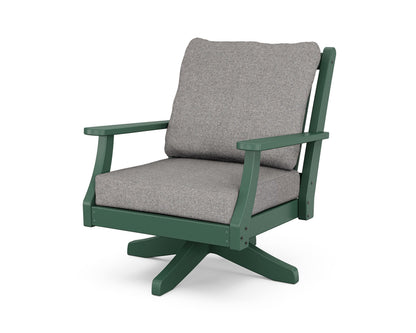Country Living Wovendale Deep Seating Swivel Chair in Green / Grey Mist