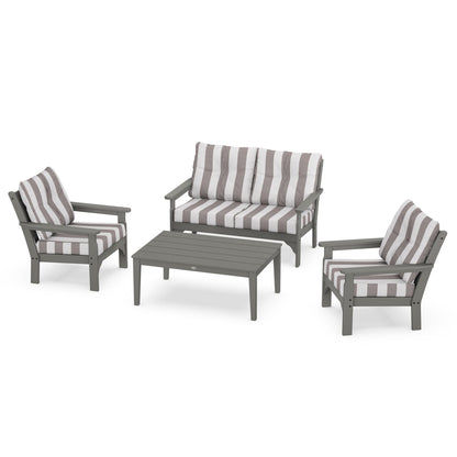 Vineyard 4 Piece Deep Seating Set - Slate Grey