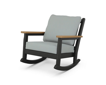 POLYWOOD® Chippendale Deep Seating Rocking Chair in Black / Natural / Spa