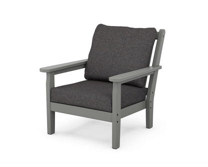 POLYWOOD® Chippendale Deep Seating Chair in Slate Grey / Ash Charcoal
