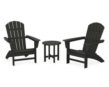POLYWOOD® Nautical 3-Piece Adirondack Set in Black