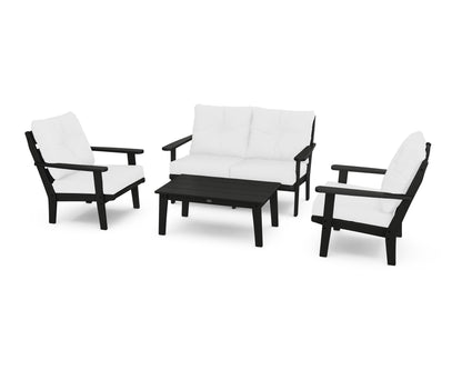POLYWOOD® Lakeside 4-Piece Deep Seating Set in Black / Natural