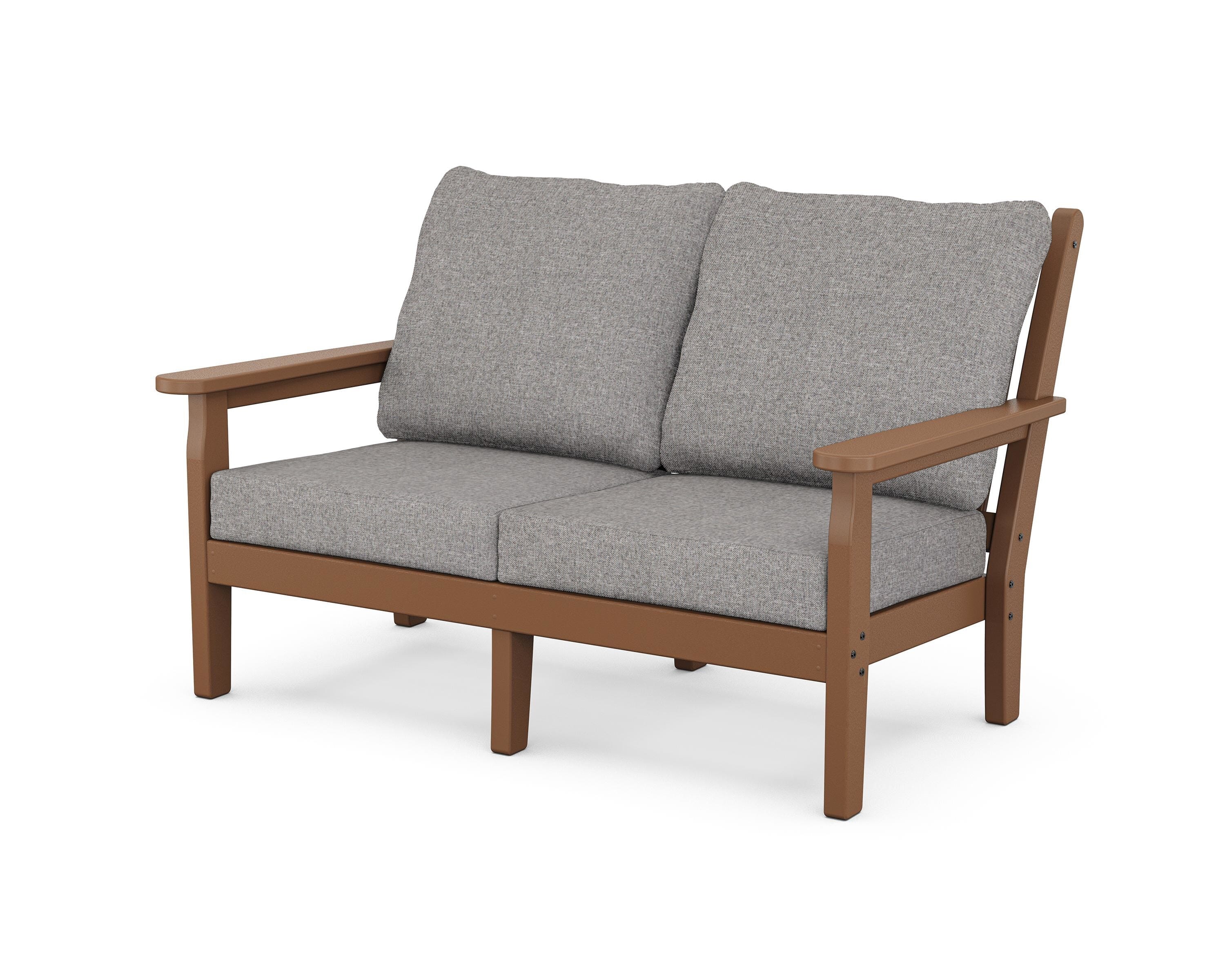 POLYWOOD® Chippendale Deep Seating Loveseat in Teak / Grey Mist