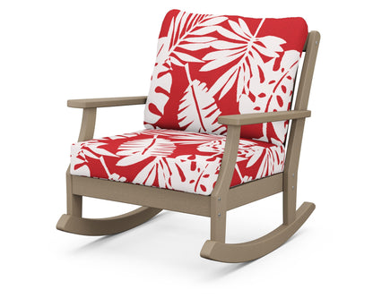 POLYWOOD® Braxton Deep Seating Rocking Chair in Vintage Sahara / Leaf Crimson