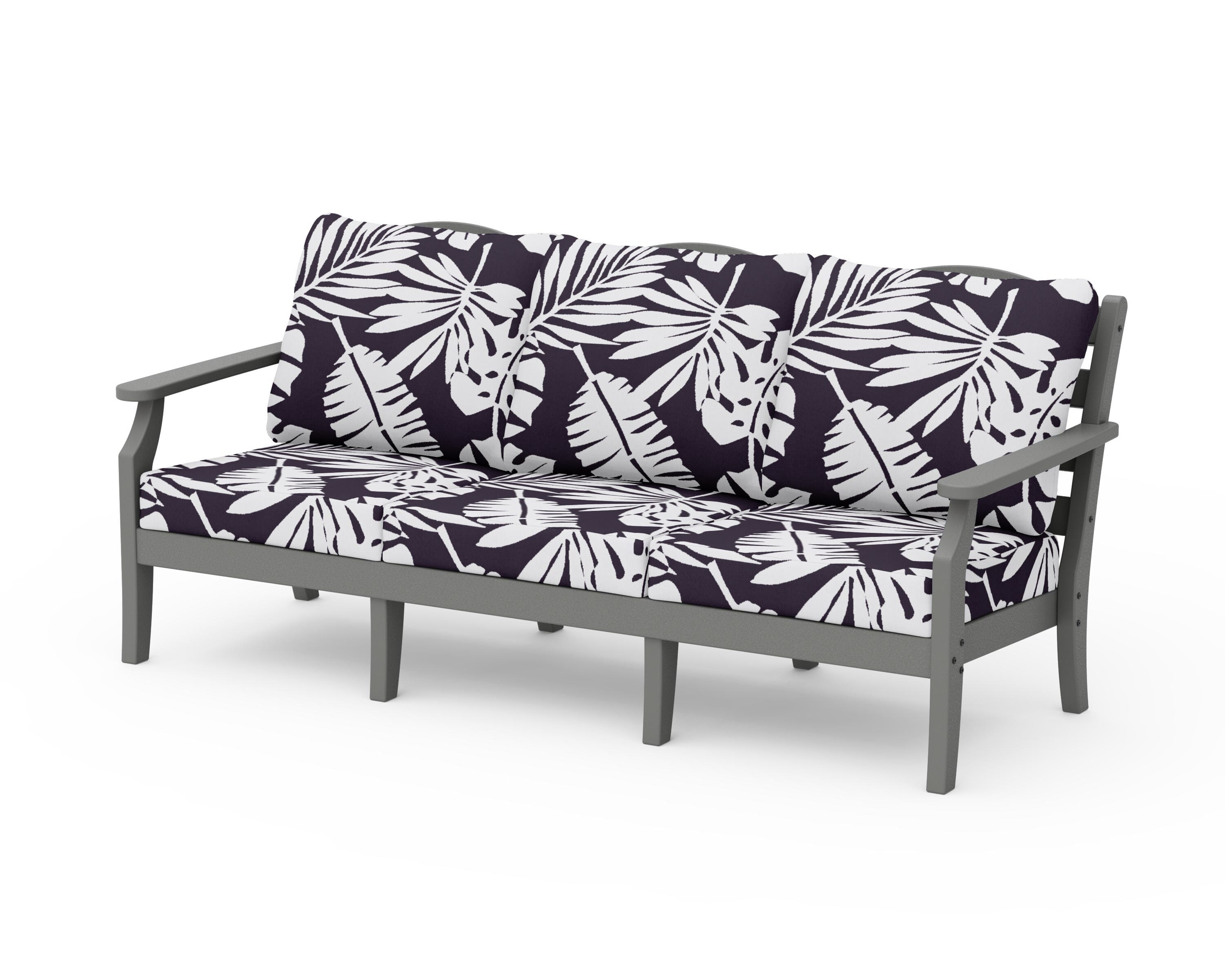 Draper James™ by  POLYWOOD® Savannah Deep Seating Sofa in Slate Grey / Leaf Navy