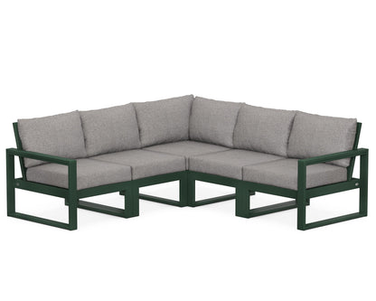 POLYWOOD® EDGE 5-Piece Modular Deep Seating Set in Green / Grey Mist