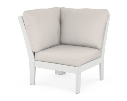 POLYWOOD® Braxton Modular Corner Chair in White / Cast Ash
