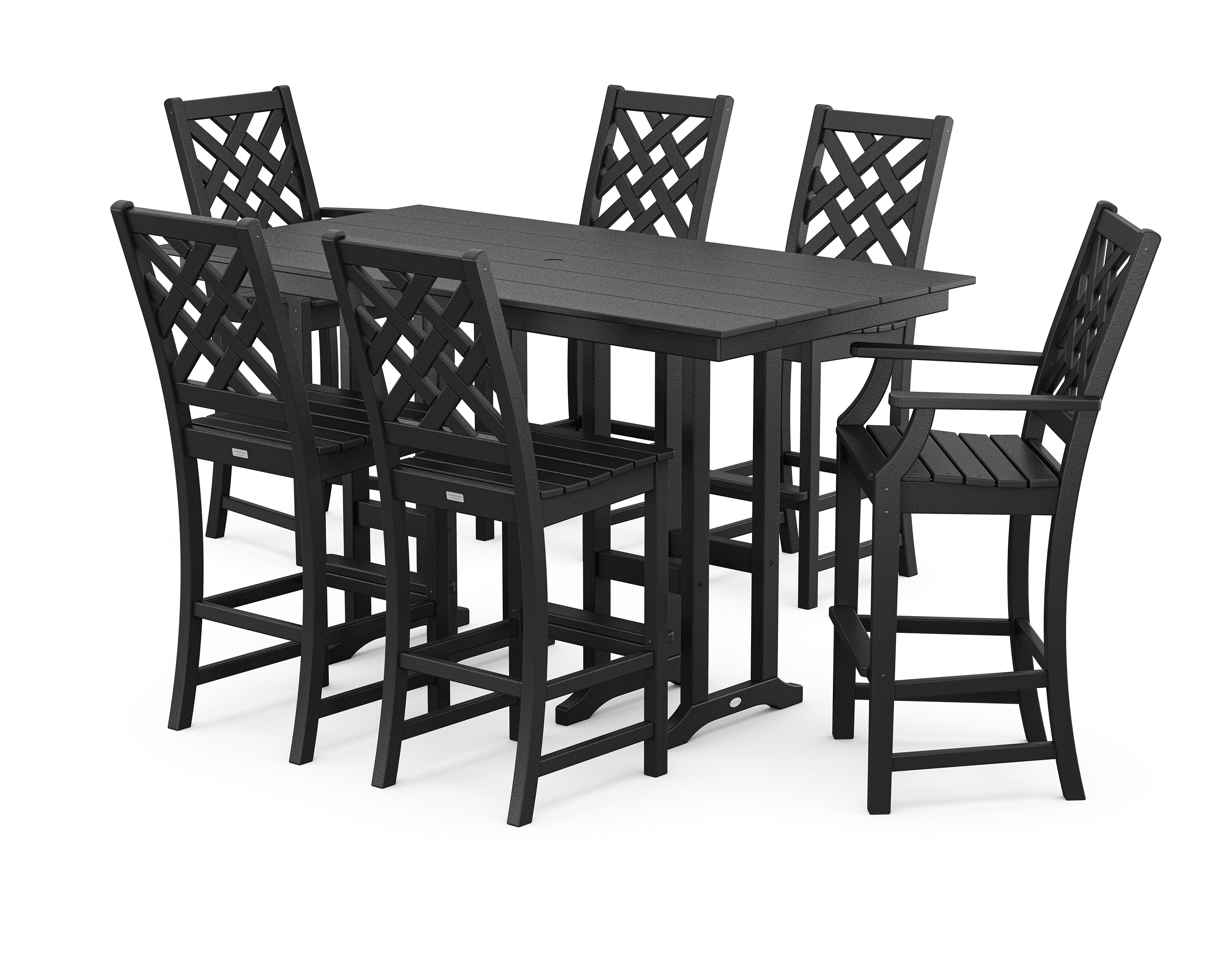 Country Living Wovendale 7-Piece Farmhouse Bar Set in Black