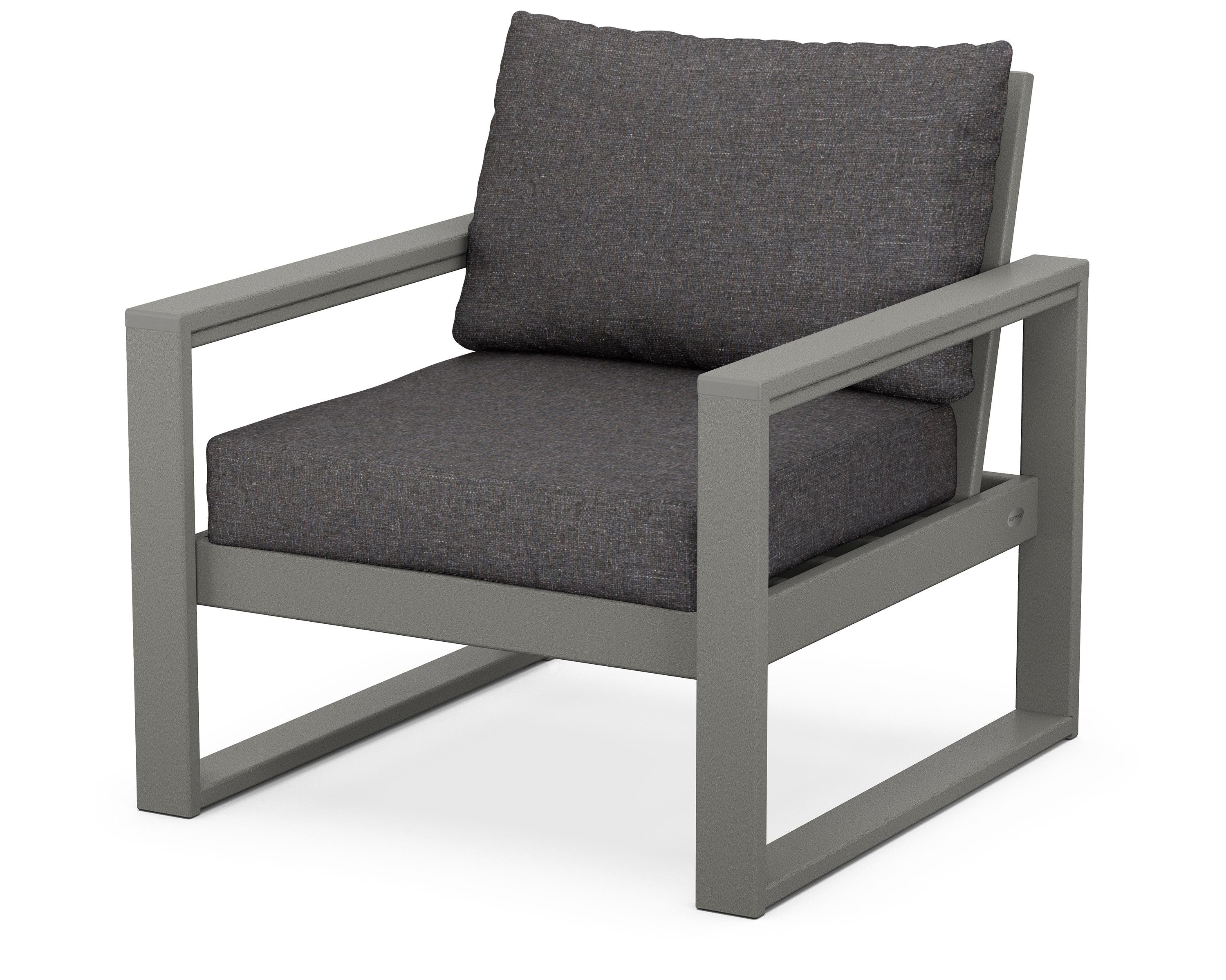 POLYWOOD® EDGE Club Chair in Slate Grey / Ash Charcoal