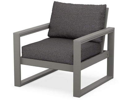 POLYWOOD® EDGE Club Chair in Slate Grey / Ash Charcoal