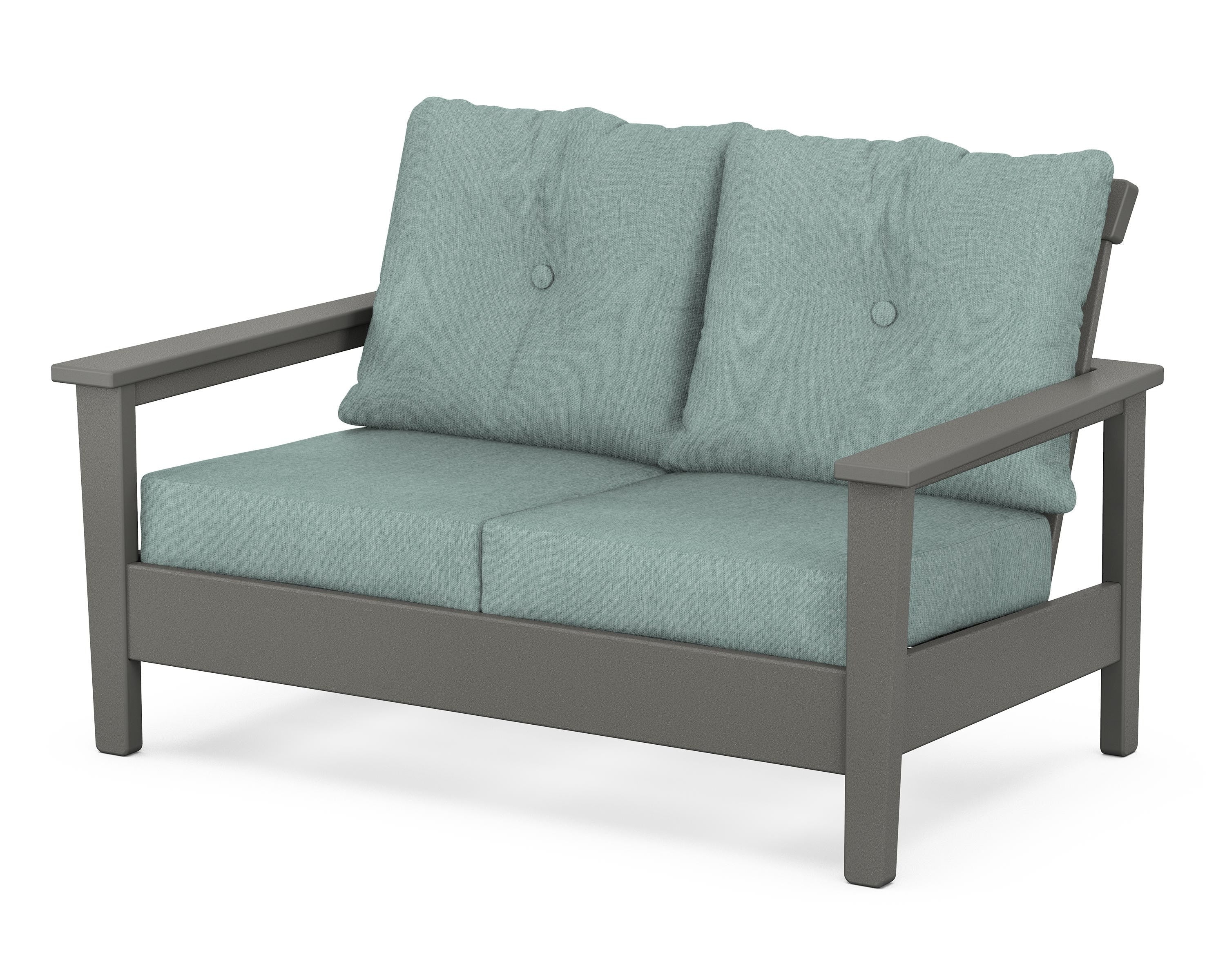 POLYWOOD® Prescott Deep Seating Loveseat in Slate Grey / Glacier Spa