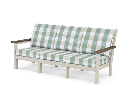 POLYWOOD® Chippendale Deep Seating Sofa in Sand / Kona / Buffalo Plaid Glacier Spa
