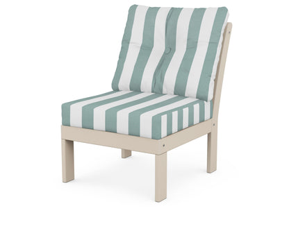 POLYWOOD® Vineyard Modular Armless Chair in Sand / Cabana Stripe Glacier Spa
