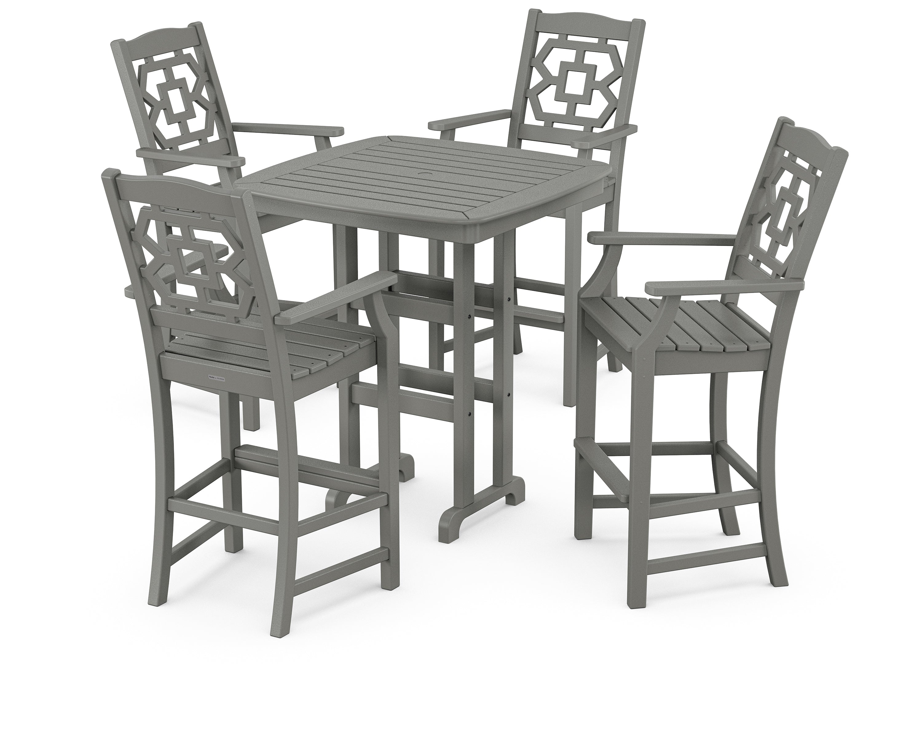 Martha Stewart by POLYWOOD® Chinoiserie 5-Piece Bar Set in Slate Grey